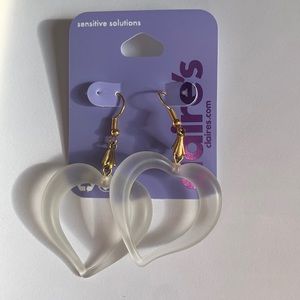 Dangly Heart shaped earrings for sensitive ears